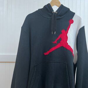 Nike Air Jordan Jumpman Hoodie Black Red White Pullover Sweatshirt Men's Large
